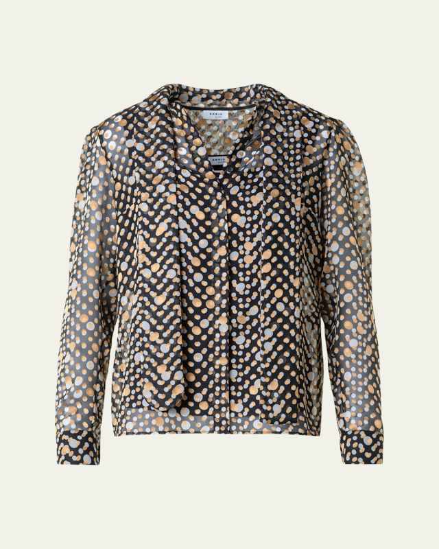 Polka Dot Crepe de Chine Blouse